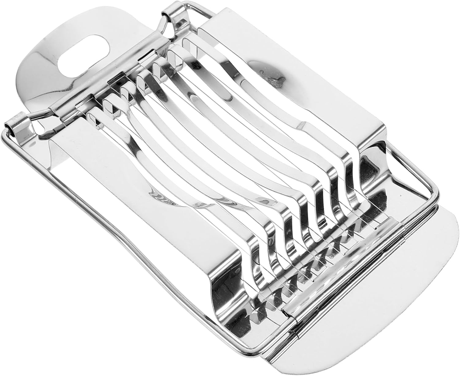 ABOOFAN Edelstahl Eierschneider mit Ergonomischem Griff Manuell Multifunktionaler Eier Obstschneider für Gleichmäßige Scheiben Robustes Küchengerät für Gekochte Eier und Früchte