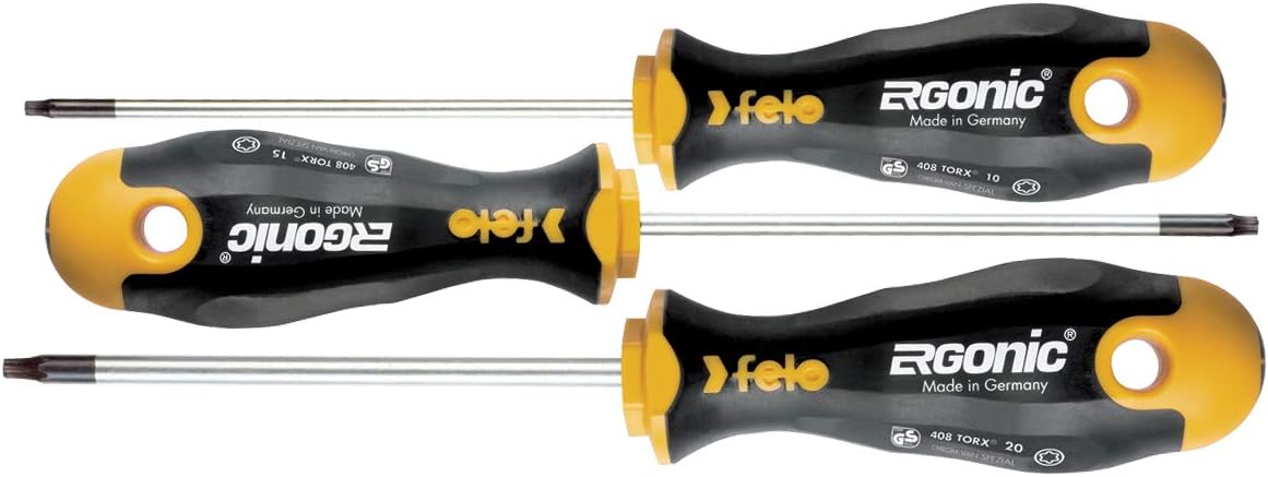 Felo Schraubendreher Satz ERGONIC, 3-tlg Torx 10,15 und 20 Jgo. Dest. Multicolor