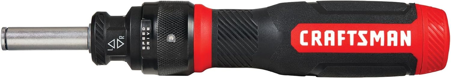 CRAFTSMAN, CMHT68129, Ratschen-Schraubendreher, SpeedDrive, 5,1 cm, Doppelseitige Bits enthalten, Griff hält bis zu 6 Bits