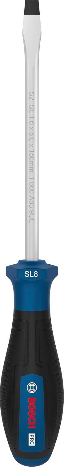 Bosch 1x PRO Schraubendreher SL 1,6 x 8 x 150 mm (Länge 265 mm,)