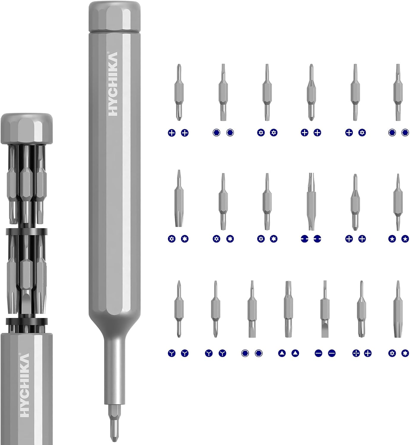 HYCHIKA 39 in 1 Feinmechaniker Schraubendreher Set - 39-in-1 Screwdriver Set IDEAL FÜR Elektronik | Brillen | Uhren | Spielzeug | Hobbyprojekte | Fahrräder