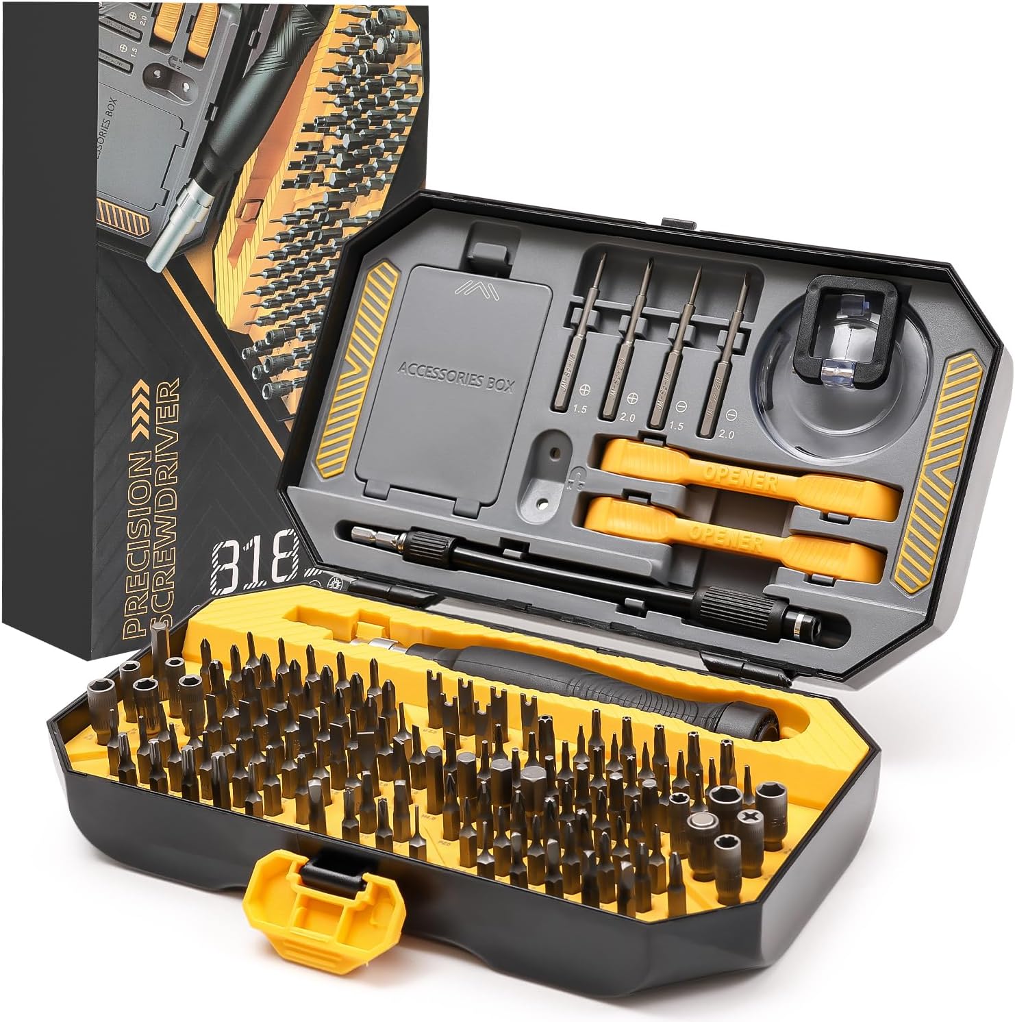 145 in 1 Feinmechaniker Werkzeug Set, Magnetische Präzision Schraubendreher Set, Mini Werkzeug Set mit Torx Triwing Bits, Reparatur Kit für iPhone, Switch, PS5, Xbox, Laptop, Kamera, Brille