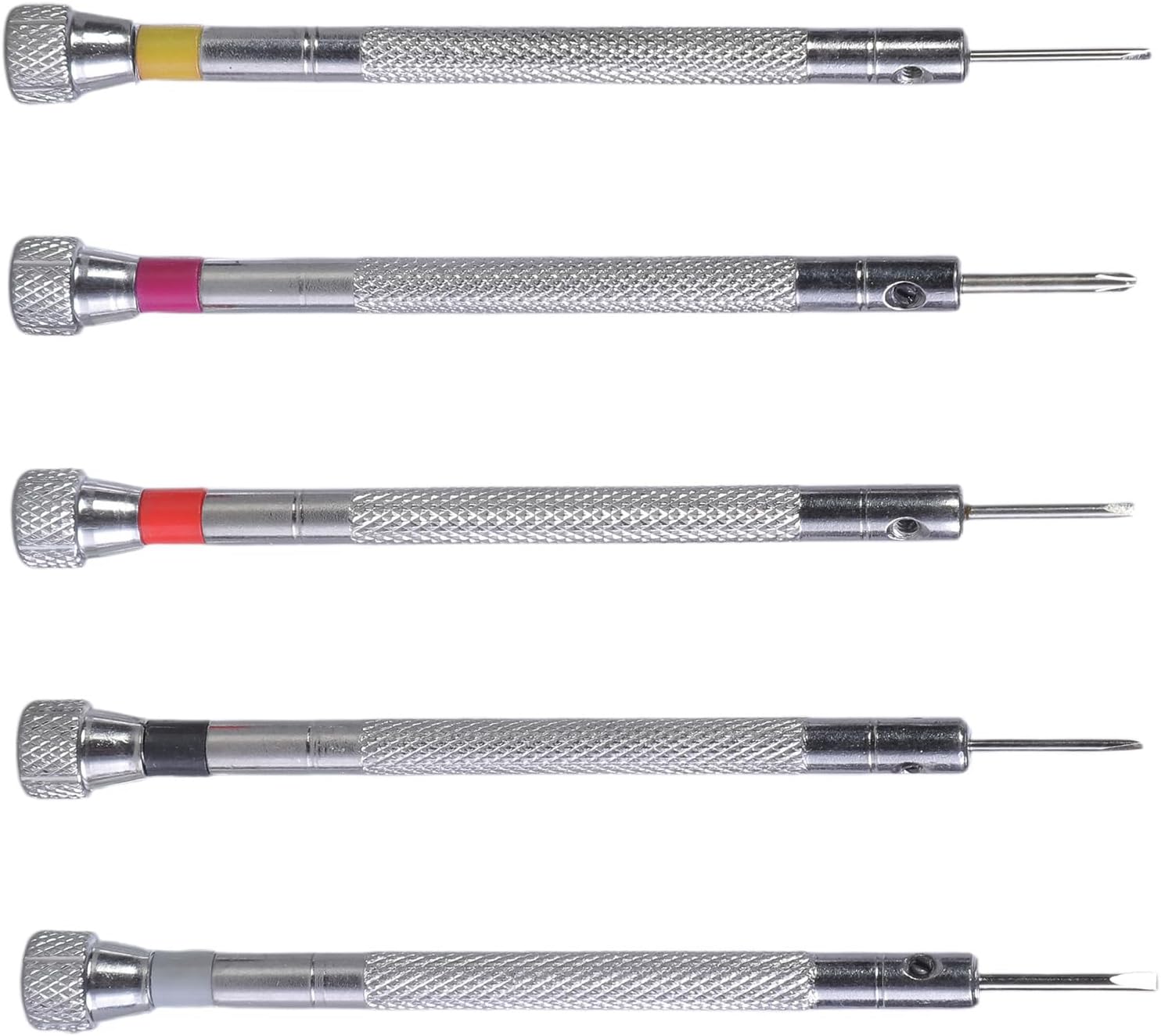 Präzises Schraubendreher-Handwerkzeug, 0,8–1,6 mm, geeignet für Uhrenreparatur-Hobbyisten, professionelle in verschiedenen Größen, 5 Stück