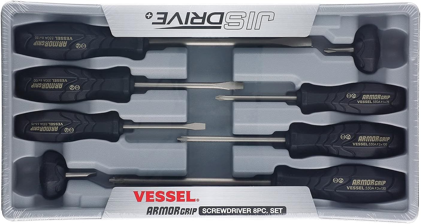 VESSEL ARMOR GRIP Schraubendreher-Set (JISDRIVE) Nr. 550A8PTU (vorherig) 8-teilig