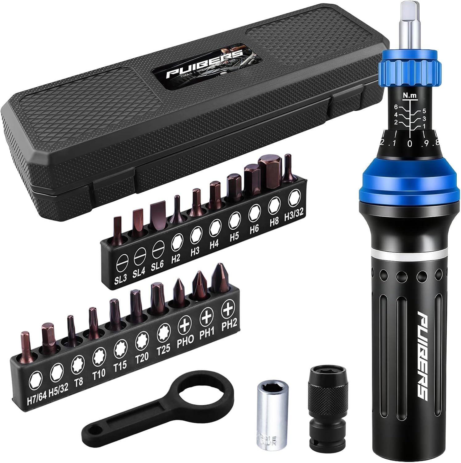 25-teiliges Drehmomentschraubendreher-Set, 1/4 Zoll, 1-6 Nm