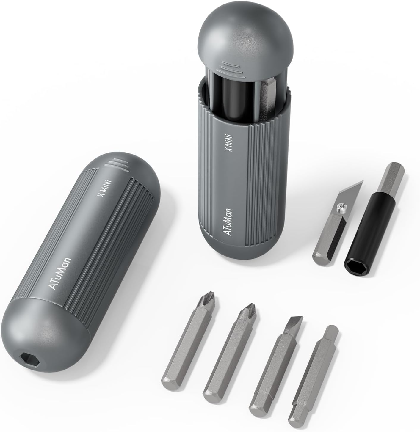 ATuMan 6 in 1 Magnetisch Mini Schraubendreher Set mit Bits im Griff