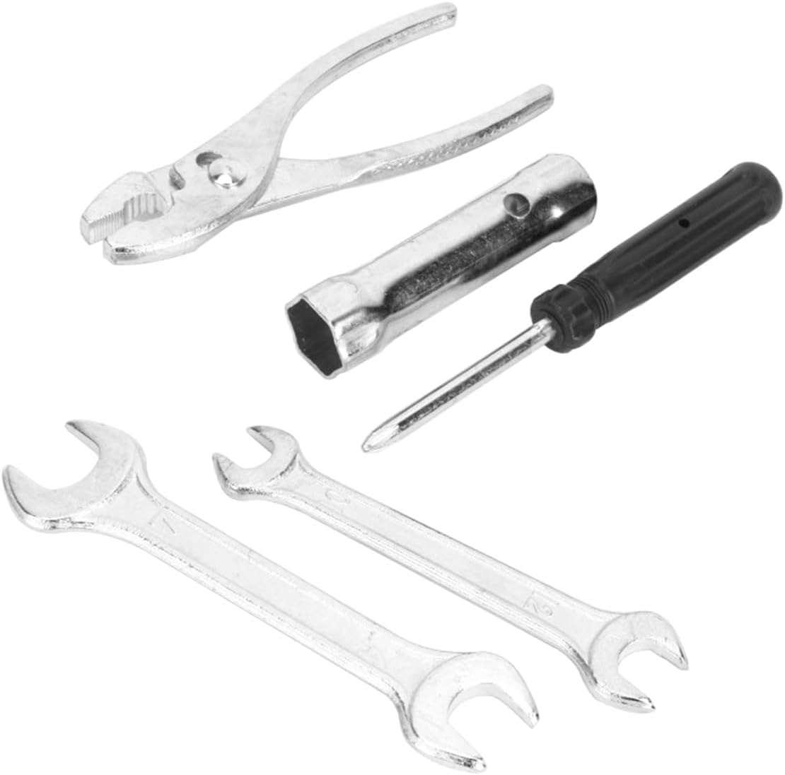 5-teiliges Motorrad-Reparatur-Werkzeugset mit Schraubendreher, Zangenschlüssel, Zündkerzen-Steckschlüsselsatz, tragbarer Motorrad-Werkzeugkasten für Motorrad, Roller und Wartung