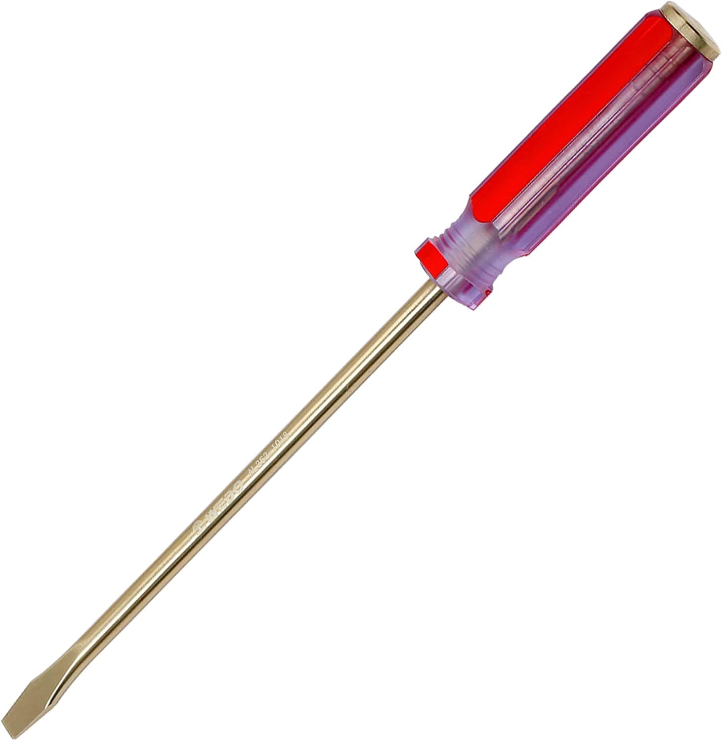 WEDO Schlitz-Schraubendreher,Nicht funkelnd Schraubendreher für Schlitz,3X133mm,Klingenlänge 75mm,Berylliumkupfer Schraubendreher,Hochwertiger Schraubendreher,Korrosionsschutz,Nicht magnetisch,BAM/FM
