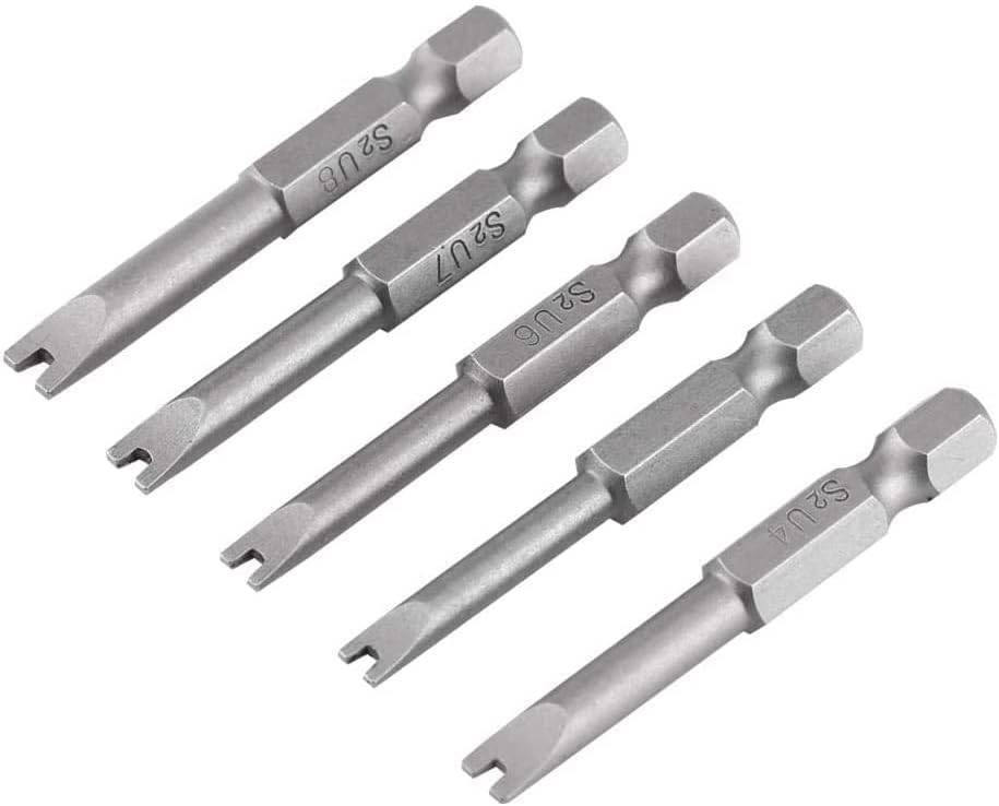 5 Stück U Typ Form Schraubendreher, Fixinus 1/4 Zoll Sechskantschaft S2 Legiertem Stahl Schraubendreher U-Förmiger Magnatischer Schraubendrehersatz 50 mm Länge