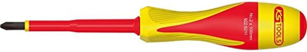 KS Tools 922.6212 Phillips-Schraubendreher, isoliert, 1000 V, ph3 x 150, Gelb/Rot