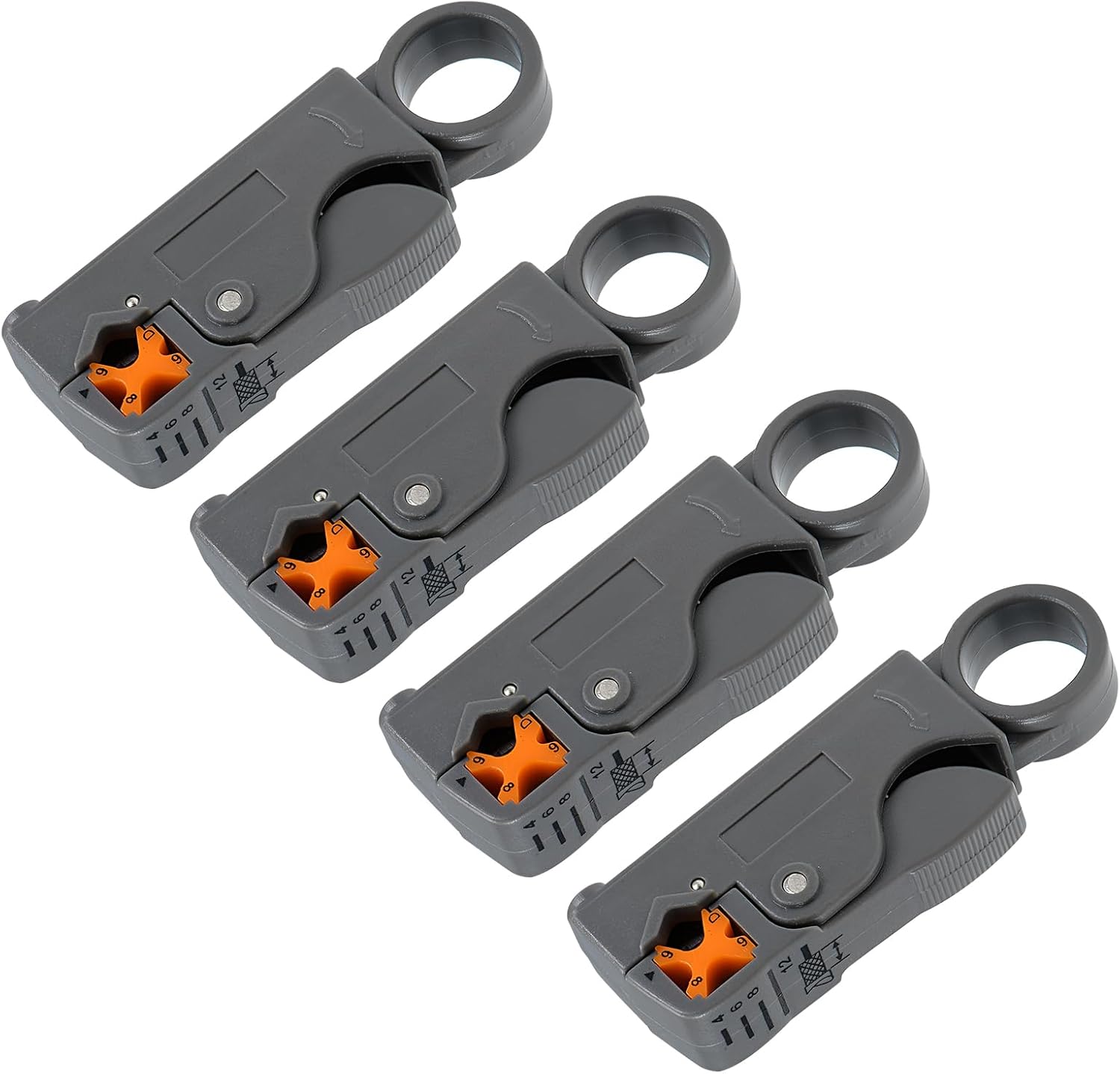 QUARKZMAN Rotierendes Koax Koaxial Kabel Abisolierzange Werkzeug für RG58/59/62/6/3C2V/4/5C Draht Abisolierzange Netzwerk Werkzeug Draht Zange Crimper 4 Grau