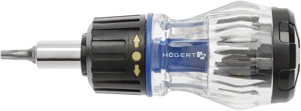 Hogert Technik Griff mit 8 austauschbaren Bits, HT1S214, S2-Legierungsstahl