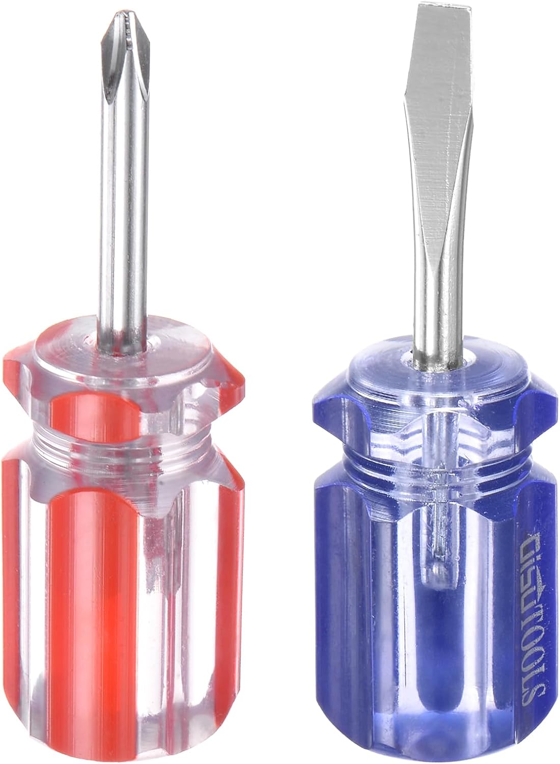 QUARKZMAN 2 Stück Kurze Schraubendreher Set PH2 Phillips SL6 Rot Blau