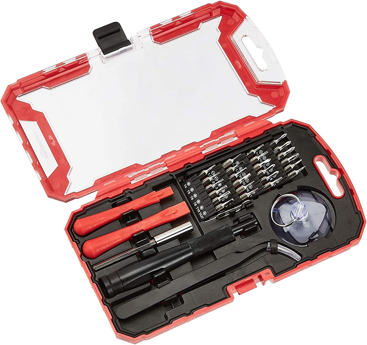 Amazon Basics Präzisionswerkzeug 51-Teiliges Schraubenzieher Set Klein mit Magnetetui