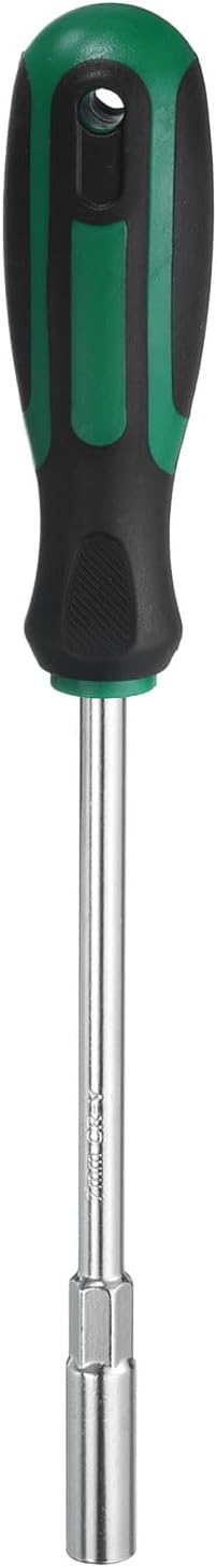 QUARKZMAN Metrischer Nussdreher 7mm Durchmesser 150mm Runder Schaft CR-V 6 Punkt Sechskant Sechskant Steckschlüssel Schraubendreher Mit Rutschfestem Griff Zum Anziehen Und Lösen