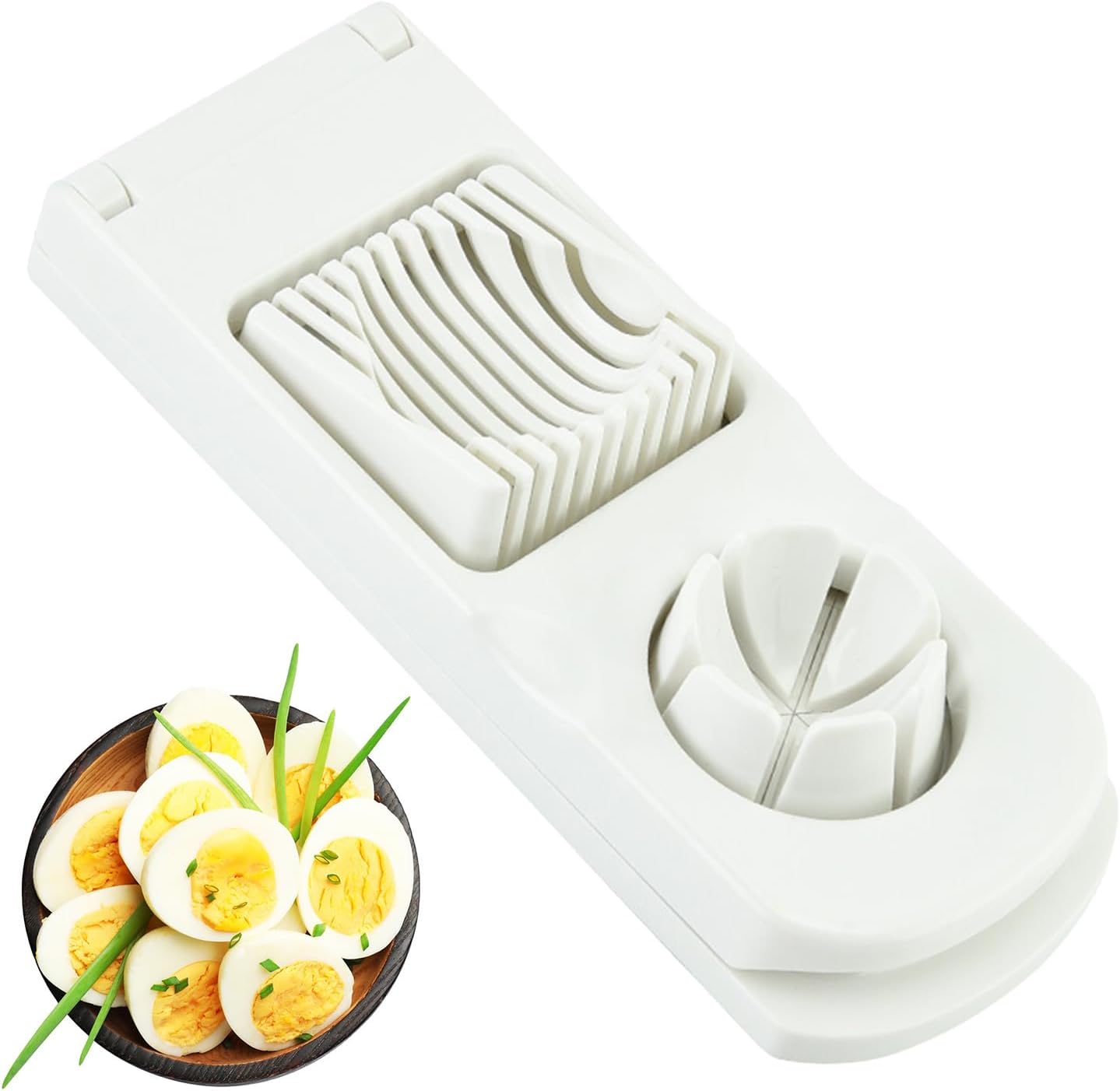 Eierschneider, 2-in-1 Eierschneider für Erdbeeren und Trauben, Küchenhelfer zum Zerkleinern von Tomaten, Zwiebeln, Avocado, Erdbeeren, mit einfacher Reinigung
