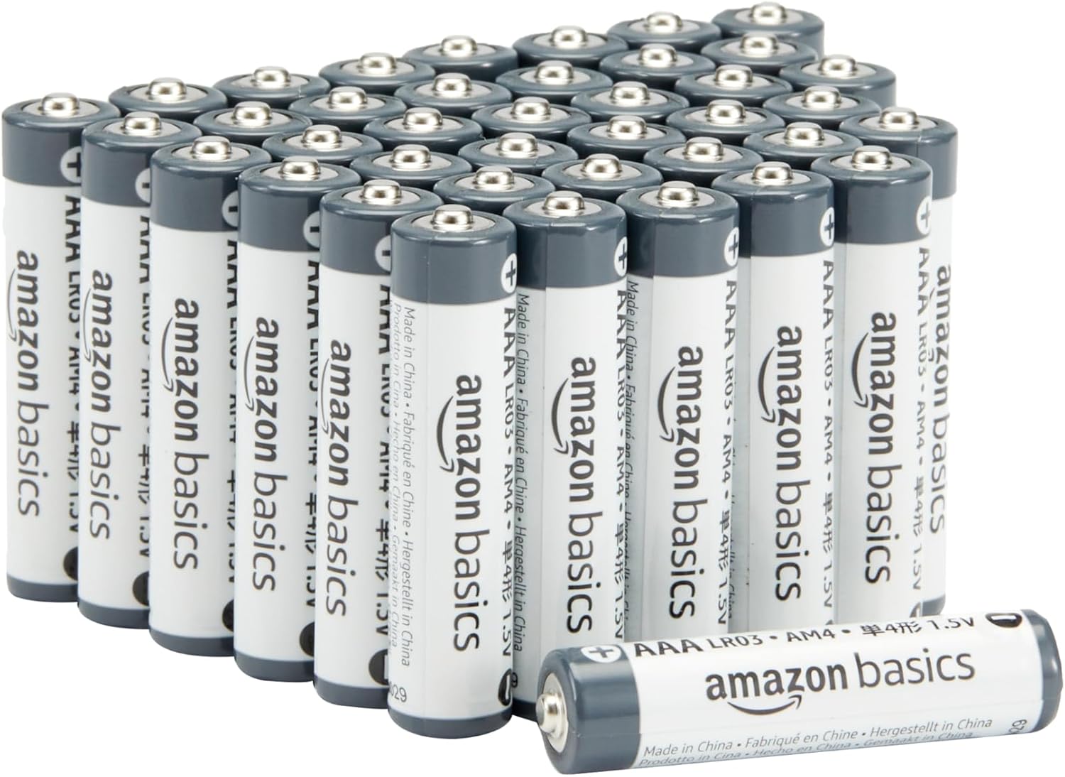 Amazon Basics AA- Alkali-Batterien, 1,5 V, 5 Jahre lagerfähig, 40 Stück