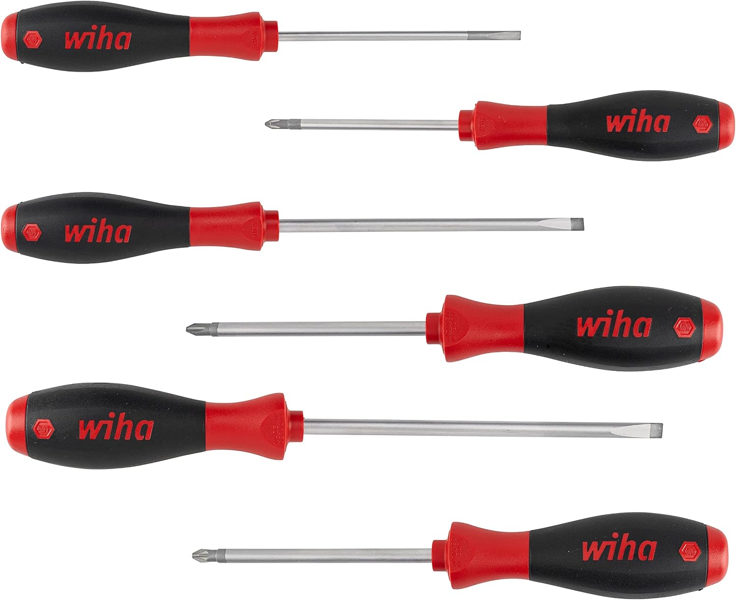 iha Schraubendreher Set SoftFinish® (26113) 6 tlg. I Schraubenzieher Satz für Alltag, Handwerk, Industrie I Schraubwerkzeug Schlitz/Kreuz