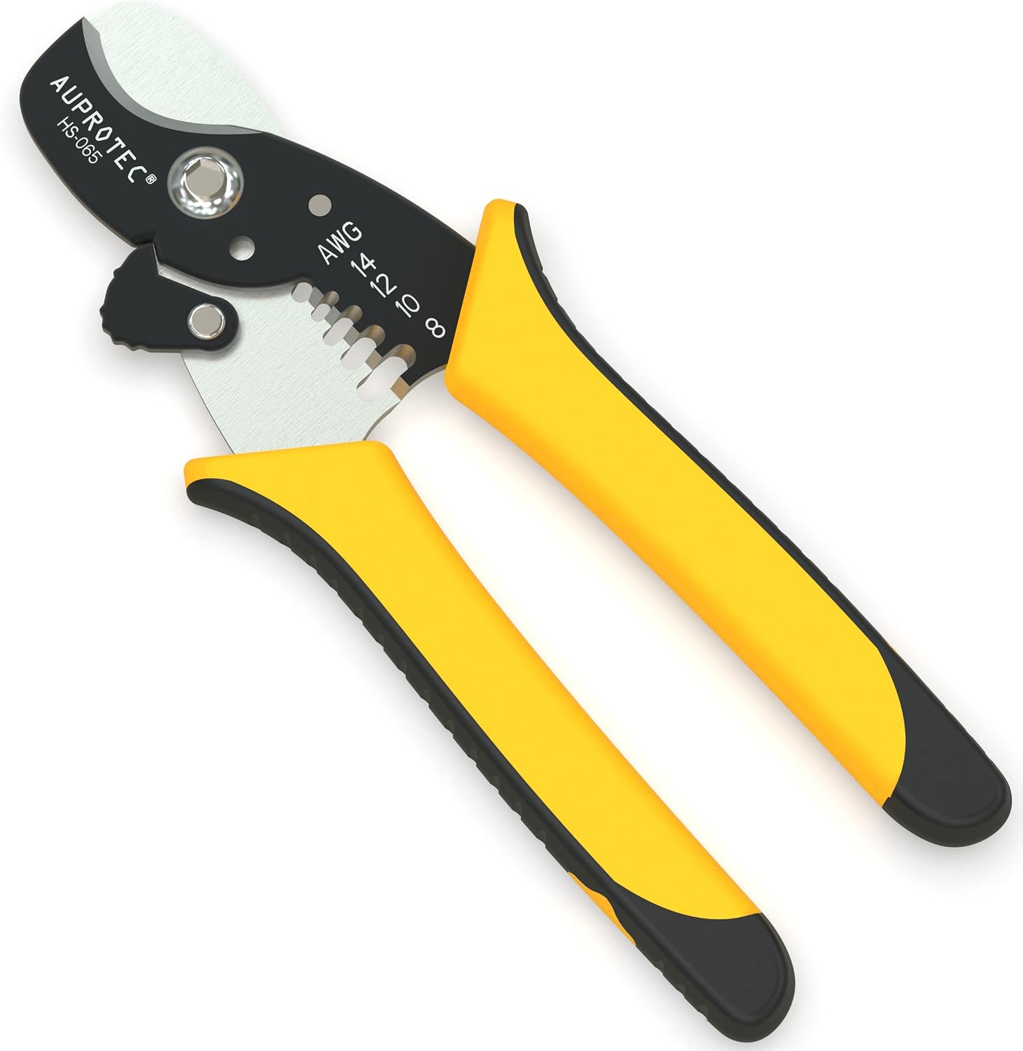 AUPROTEC Kabelschere bis 35 mm² mit integrierter Abisolierzange 2,5-10 mm² Kabelschneider Kabel Zange Schneidezange