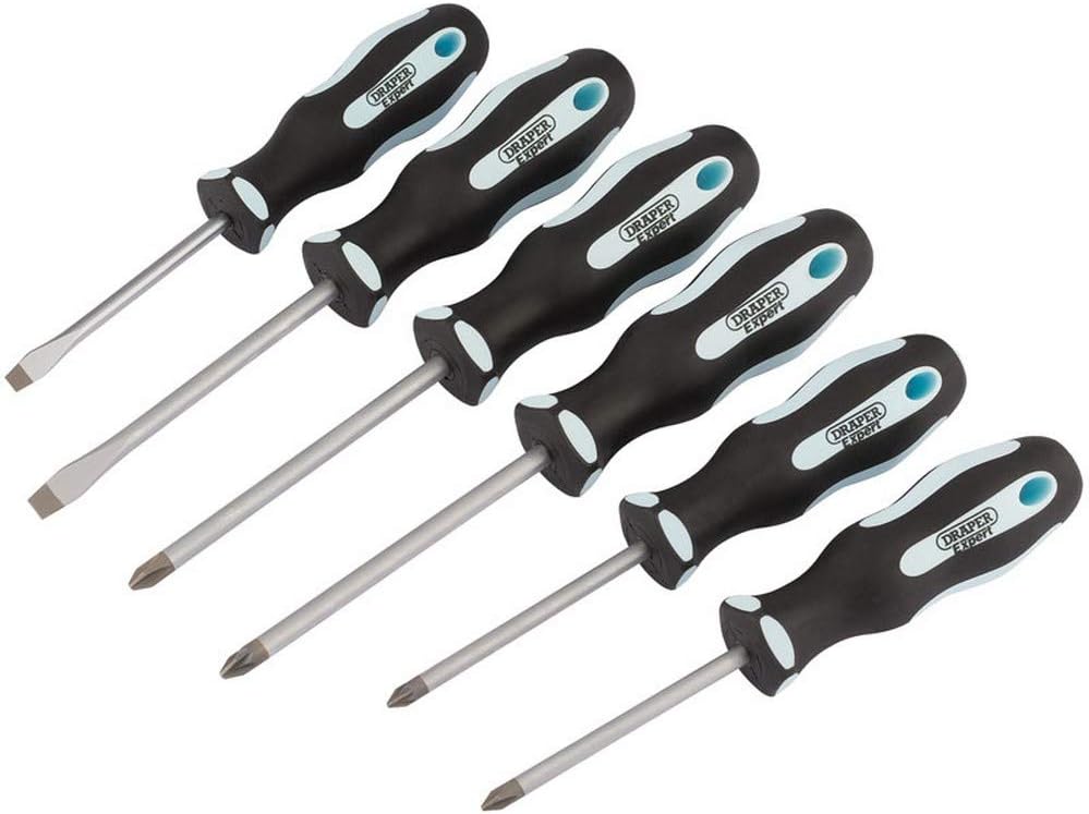 DRAPER 995/S6 Soft Grip Schraubendreher Set, blau, 6