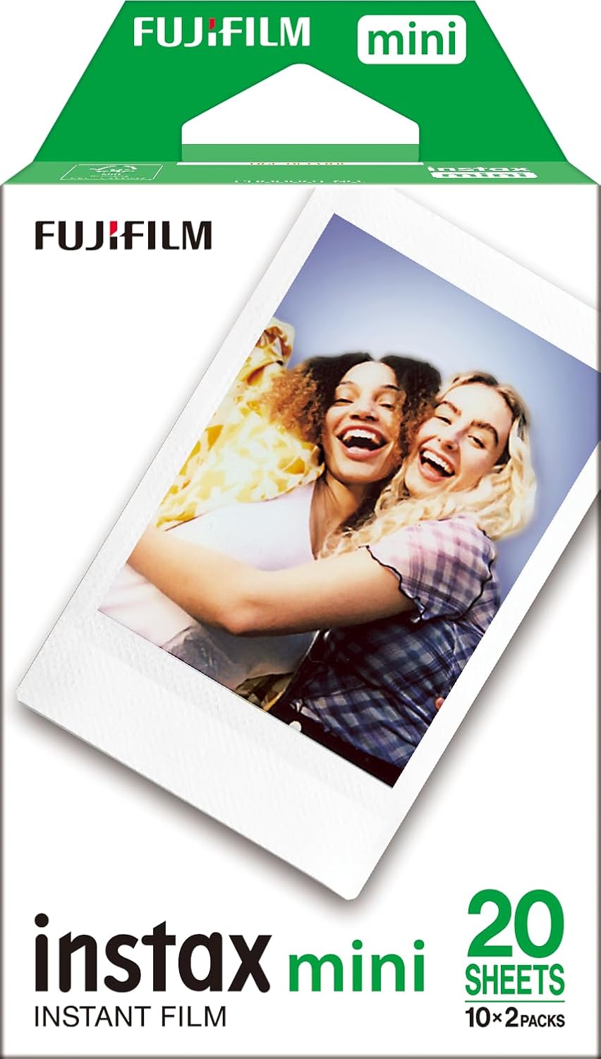 FUJIFILM instax™ mini Film | Sofortbildkamera-Film nur für instax mini Kameras und Drucker – ISO 800 Instant-Film mit beschriftbarem Rand, 86 x 54 mm | Doppelpack mit 20 Aufnahmen