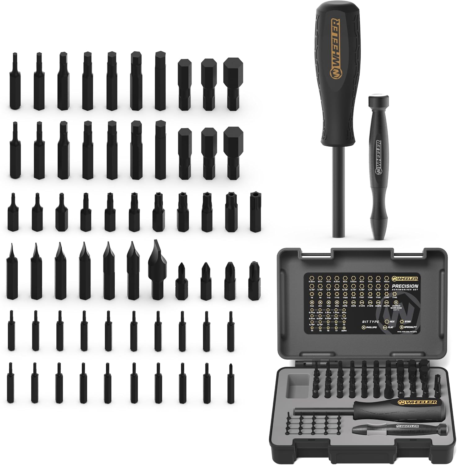 Wheeler SAE/Metrisches Sechskant- und Torx-Schraubendreher-Set mit magnetischem Schraubendreher, Tragetasche, mehrere Bit-Typen für den Büchsenmacher-Umbau und die Wartung