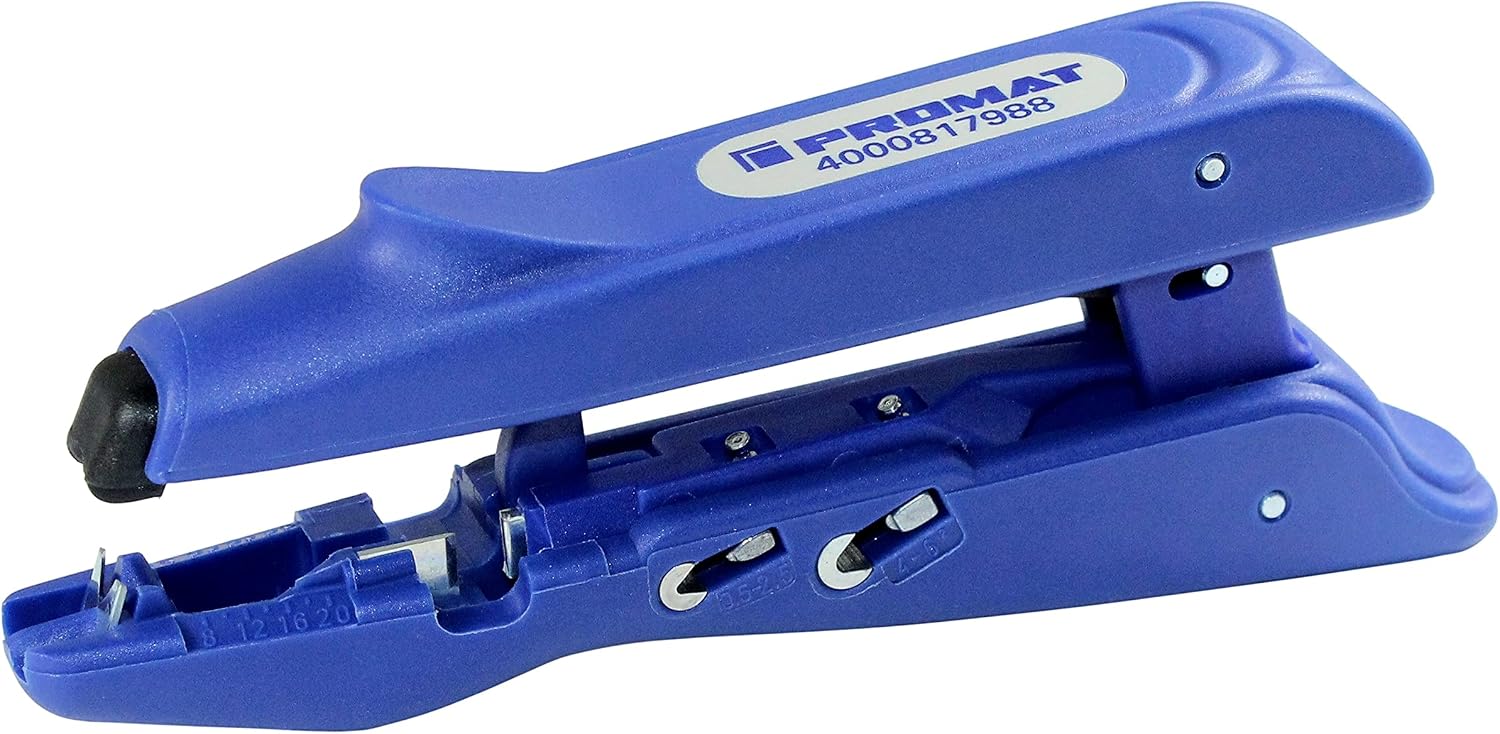 Promat Duo-Crimp Multifunktions Abmantelungswerkzeug/Abisolieren und Crimpen, Abisolieren und Seitenschneider 0,5-6,0mm², Pressbereich 0,5-6,0mm²