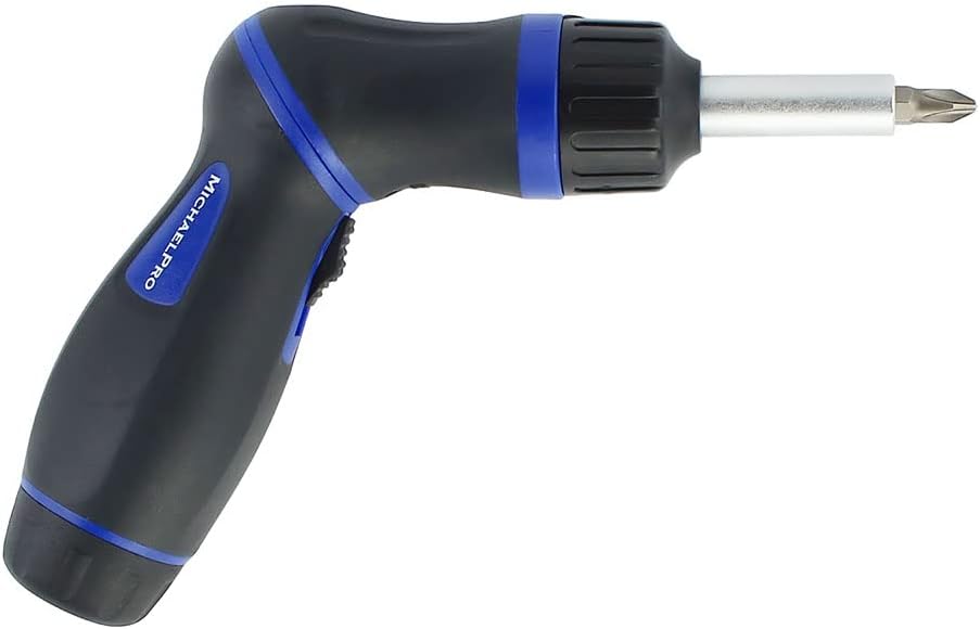 MichaelPro MP002024 9-in-1 verstellbarer Winkel Schraubendreher mit eingebauter Griffaufbewahrung