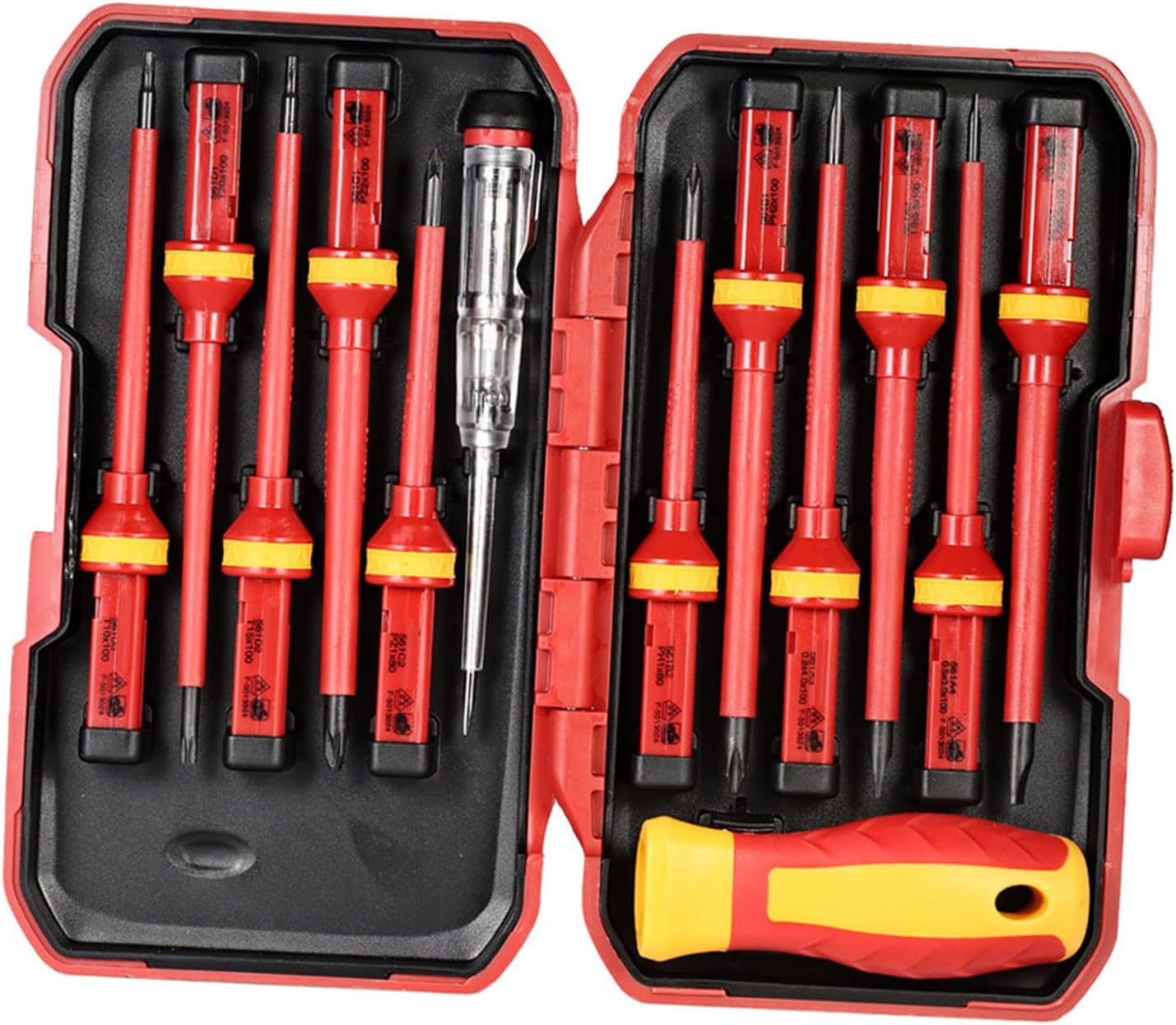 13Pcs 1000V Austauschbare Isolierte Schraubendreher Schraubendreher Set mit Elektriker Reparaturwerkzeug Torx Reparaturwerkzeuge Lite Torz Phillips