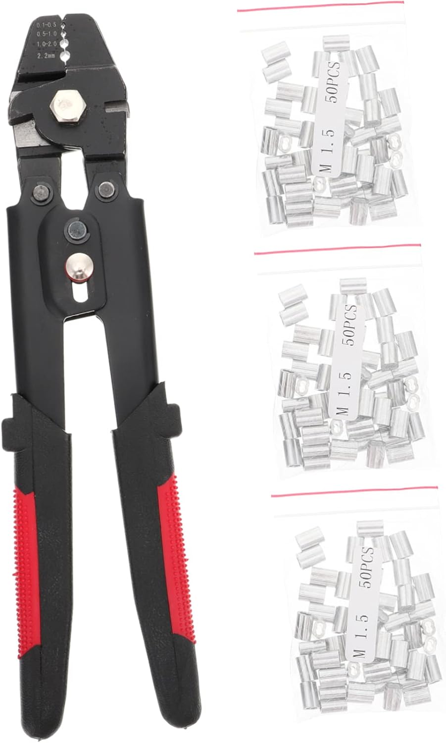 LALAFINA Premium Crimpwerkzeug für Drahtseile Crimpzange mit Rutschfestem Griff Langlebig und Vielseitig für Angeln und Elektronik Teiliges Platzsparend und Komfortabel