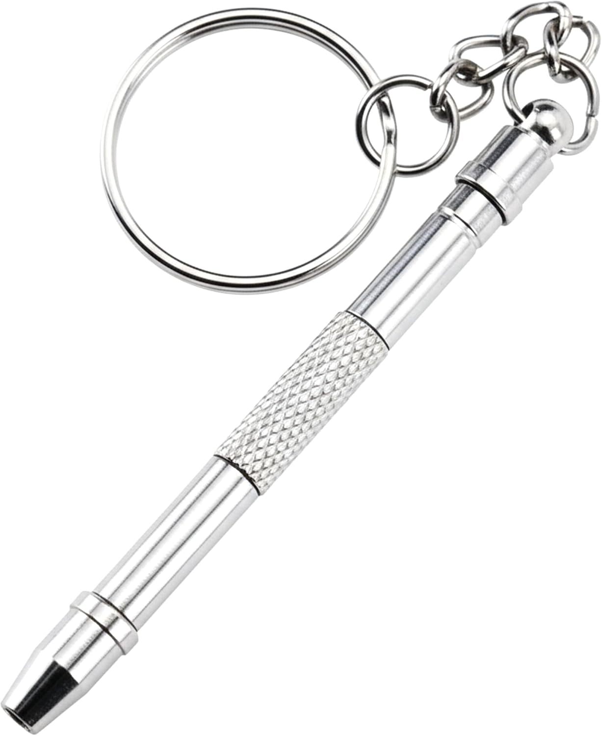Sports World Vision Silber Edelstahl-Schlüsselanhänger Präzisions-Schraubendreher-Set – 5-in-1 Mini-Kleinschraubendreher-Set für Brillen, Ring Doorbell, Uhren & Schmuckreparatur