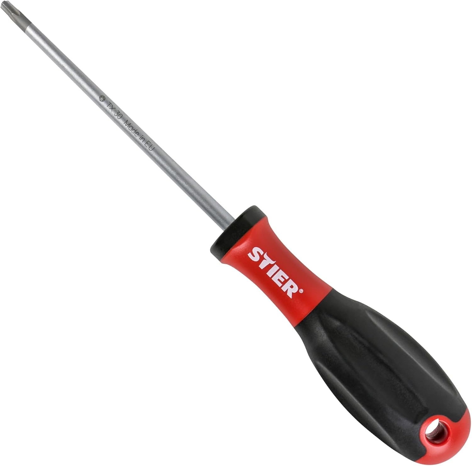 STIER Torx-Schraubendreher, 3K-Kraft-Griff, TX 20, Querloch zum Aufhängen, SilverTip-Spitze, Chrom-Vanadium-Stahl, hohe Präzision und lange Haltbarkeit