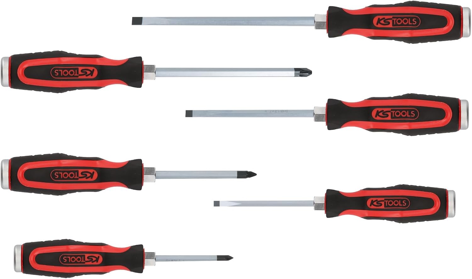 KS Tools 151.1165 ERGOTORQUEmax Schlagkappen-Schraubendreher-Satz, 6-tlg. Schlitz, PZ