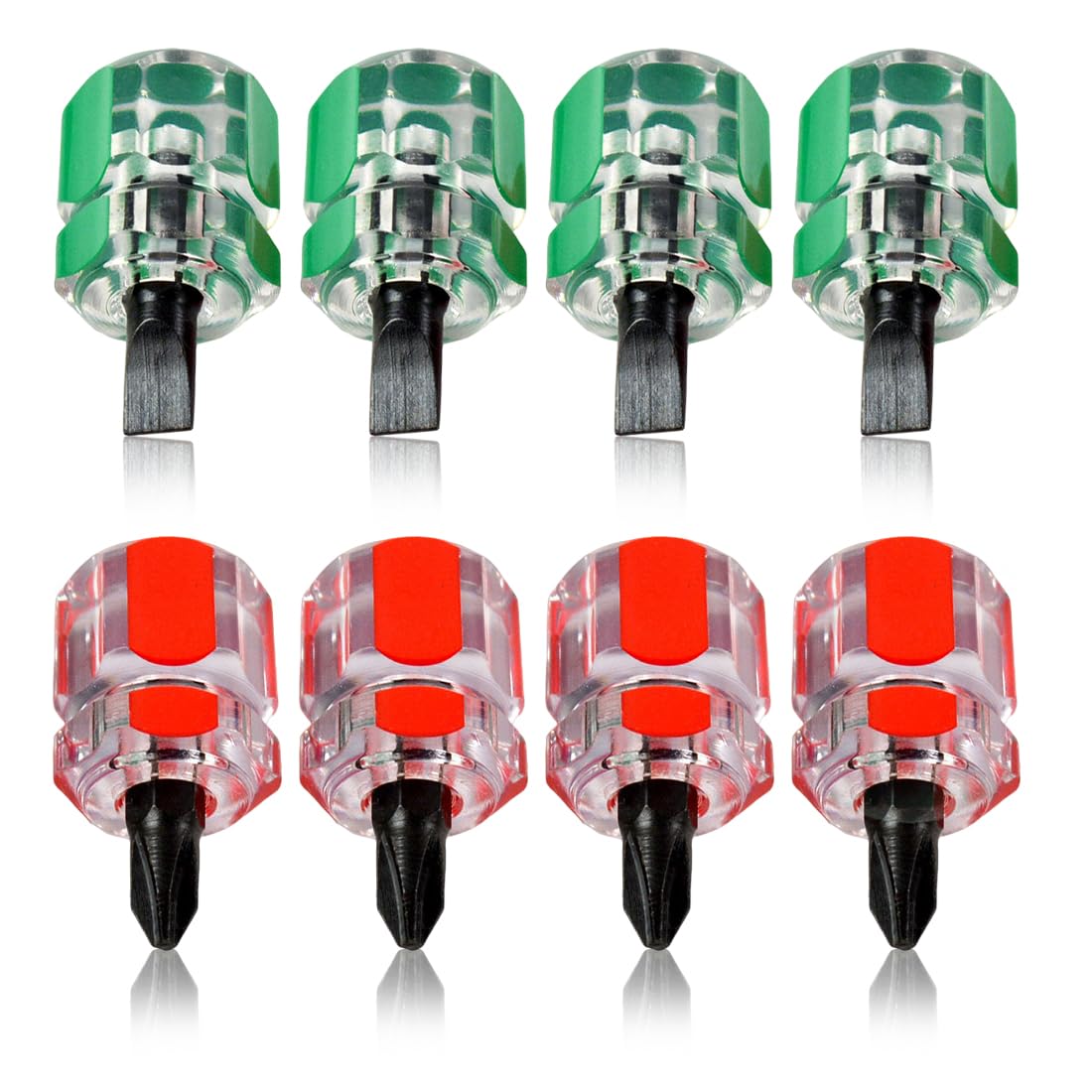 8 Stück Schraubendreher Kurz Mini Schraubendreher 0,6cm Flach Kreuzschraubendreher für DIY-Teilemontage kleine Räume Nähmaschinenwartung