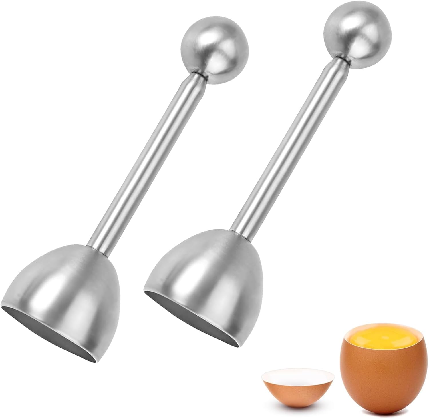2 Pcs Eieröffner Mit Kugel, Eierköpfer Aus Edelstahl Werkzeug