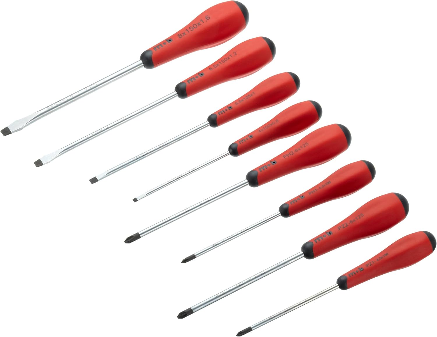Peddinghaus Schraubendreher-Satz 9129001901 4-Schlitz + 2 PH + 2 PZ Redgrip 8-teilig