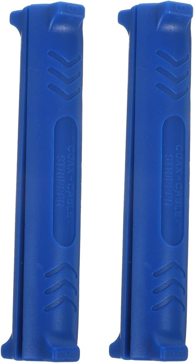 2 Stück Abisoliergerät mit Stahlklinge, Blauer Kunststoffgriff