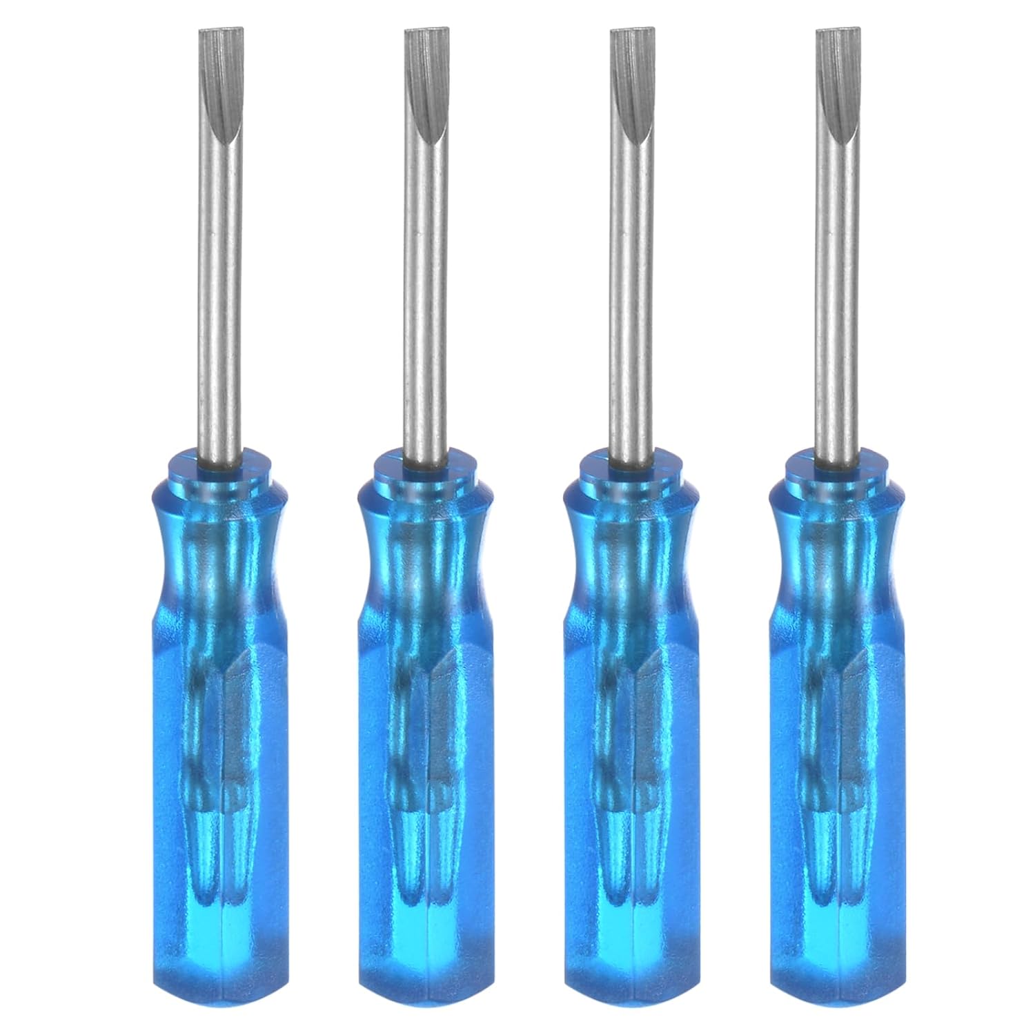 QUARKZMAN 8 Stück SL2.0 Mini Schlitzschraubendreher Set Kleine Schraubenzieher Set 2mm Magnetisch Schlitzkopf 45mm Länge Feinmechaniker Schraubendreher Set für Reparatur Werkzeug Set, Blau