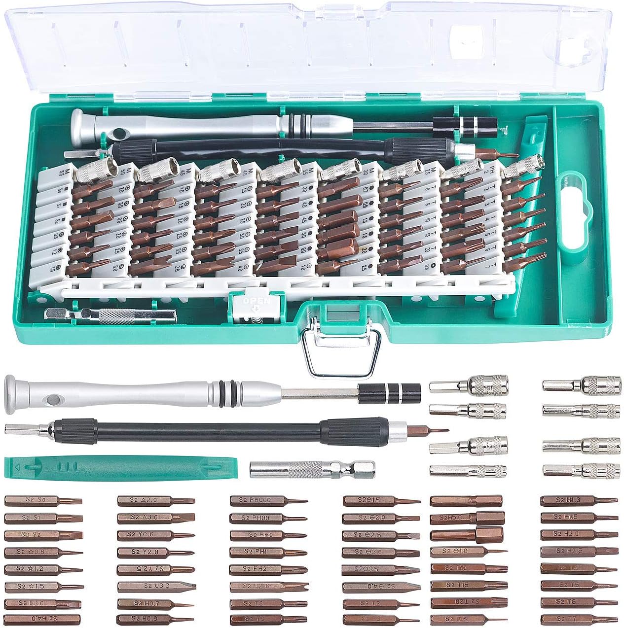 AGT Feinmechaniker Werkzeug: 62-tlg. Profi-Schraubendreher-Bit-Set für Elektronik & Feinmechanik (Feinwerkzeug, Feinwerkzeug Set, Uhr)