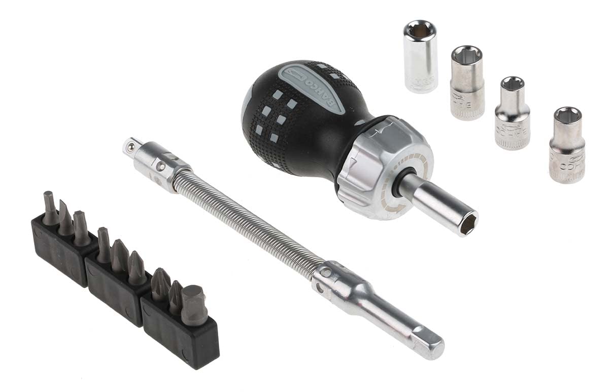 Bahco Sechskant Schraubendreher-Bitsatz Sechskant 4, Sechskant 5, Sechskant 6, Sechskant 7, PH1, PH2, PZ1, PZ2, SL4,