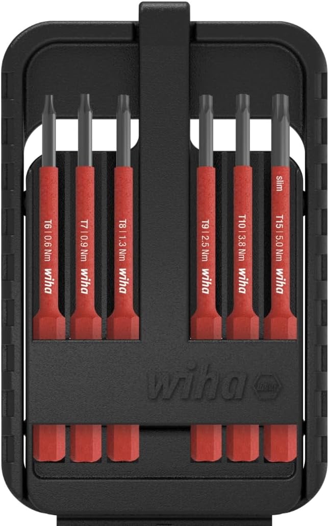 Wiha Bit Set slimBit electric TORX® 6-tlg. I inkl. slimBit-Box I flexibel, kompakt, mobil I VDE geprüft (43153)