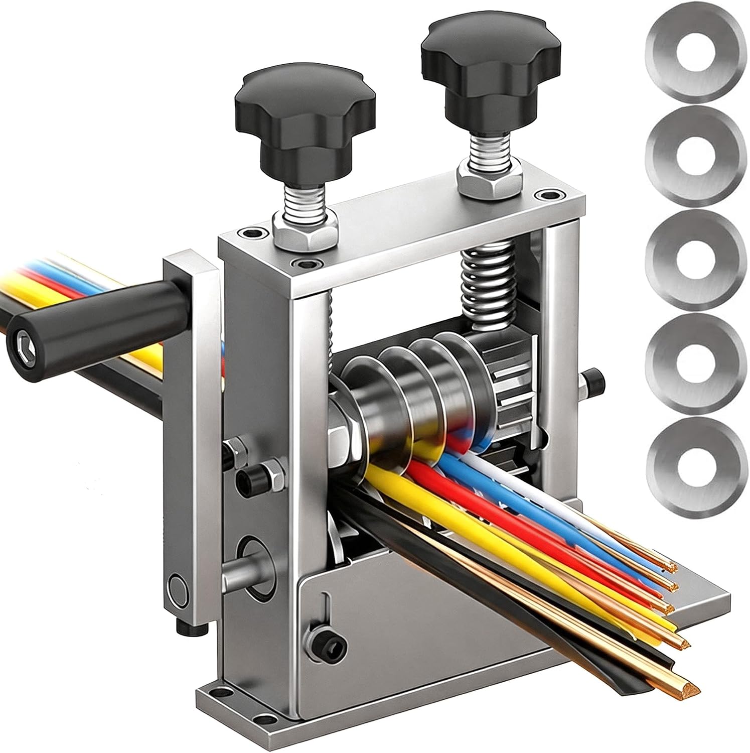 Kabel Abisolierer, 6 Löcher Abisolierzange 1-17mm Automatisch Kabel Abisolierwerkzeug Manuell Elektrisch 2 Modi Kabelabisoliermaschine Abisoliermaschine 5 Drähte Gleichzeitig Abisolieren mit 5 Klingen