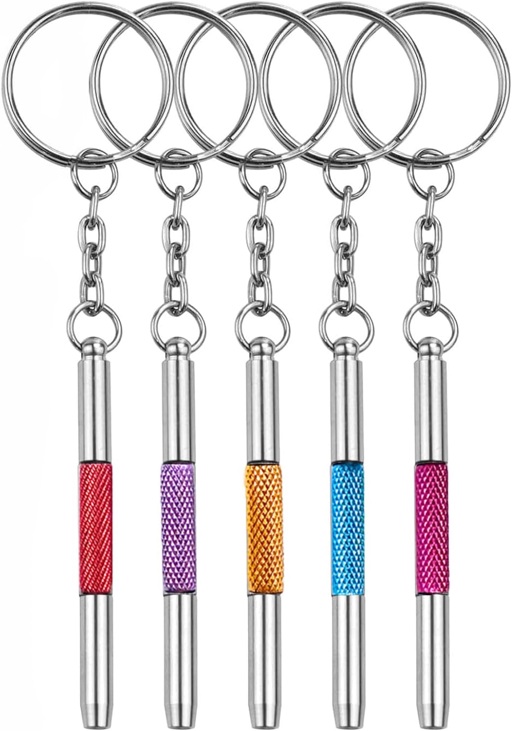 5-teiliges Brillen-Schraubendreher Reparaturset, Präzisions 4-in-1 Mini-Schraubendreher-Set – Werkzeug aus Edelstahllegierung mit Schlitz-, Kreuzschlitz- und Sechskant-Schraubendrehern (5 Farben)