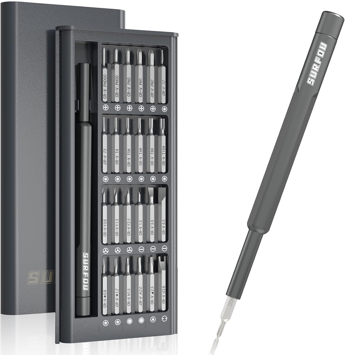 SURFOU 49 IN 1 Präzisionsschraubendreher, Precision Screwdriver Set, Feinmechaniker Schraubendreher, Magnetisch Präzisions Schraubendreher Bits, Tragbares Mini Werkzeug für PC, MacBook, Elektronik