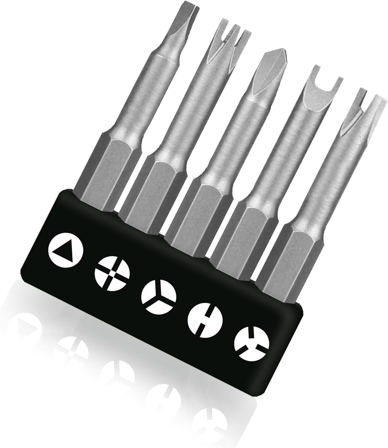5 Stück 1/4 Zoll Spezial Bit Set, 50 MM Spezial Schraubendreher, U-Form, Y-Typ, Dreieck, Innenkreuz, Dreipunkt, für Bullensockel, für Zuhause, Arbeiter, stabiles Bohrschrauber-Zubehör