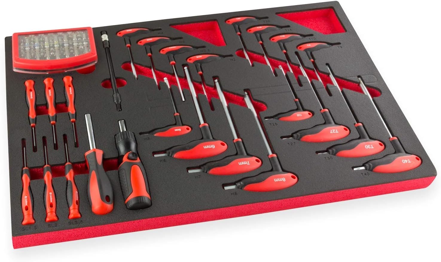 DEMA Werkstattmodul T-Griff/Schraubendreher/Bit Set 81
