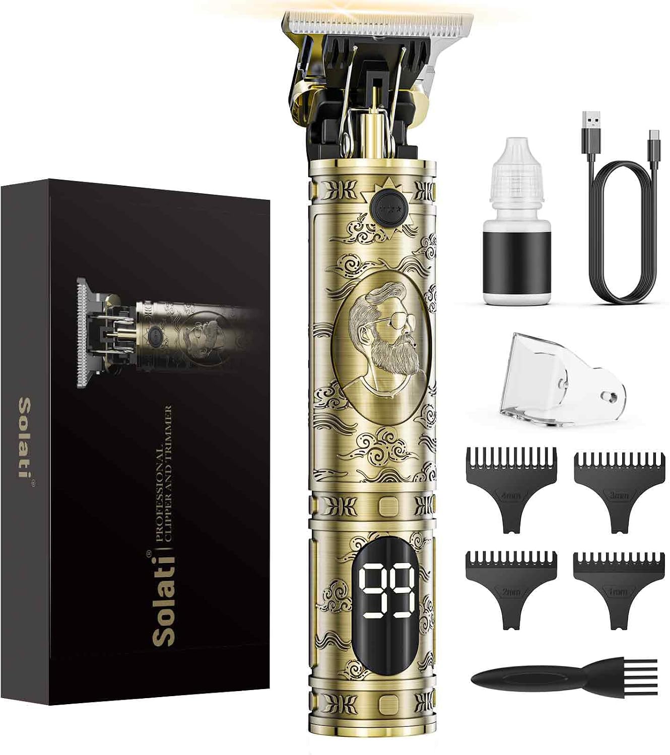 Haarschneidemaschine, Trimmer Barttrimmer Herren LED Anzeige Haartrimmer Herren Konturen Haartrimmer Konturen Haarschneidemaschine Profi Bartschneider Rasierer Haarschneider Hair Clipper