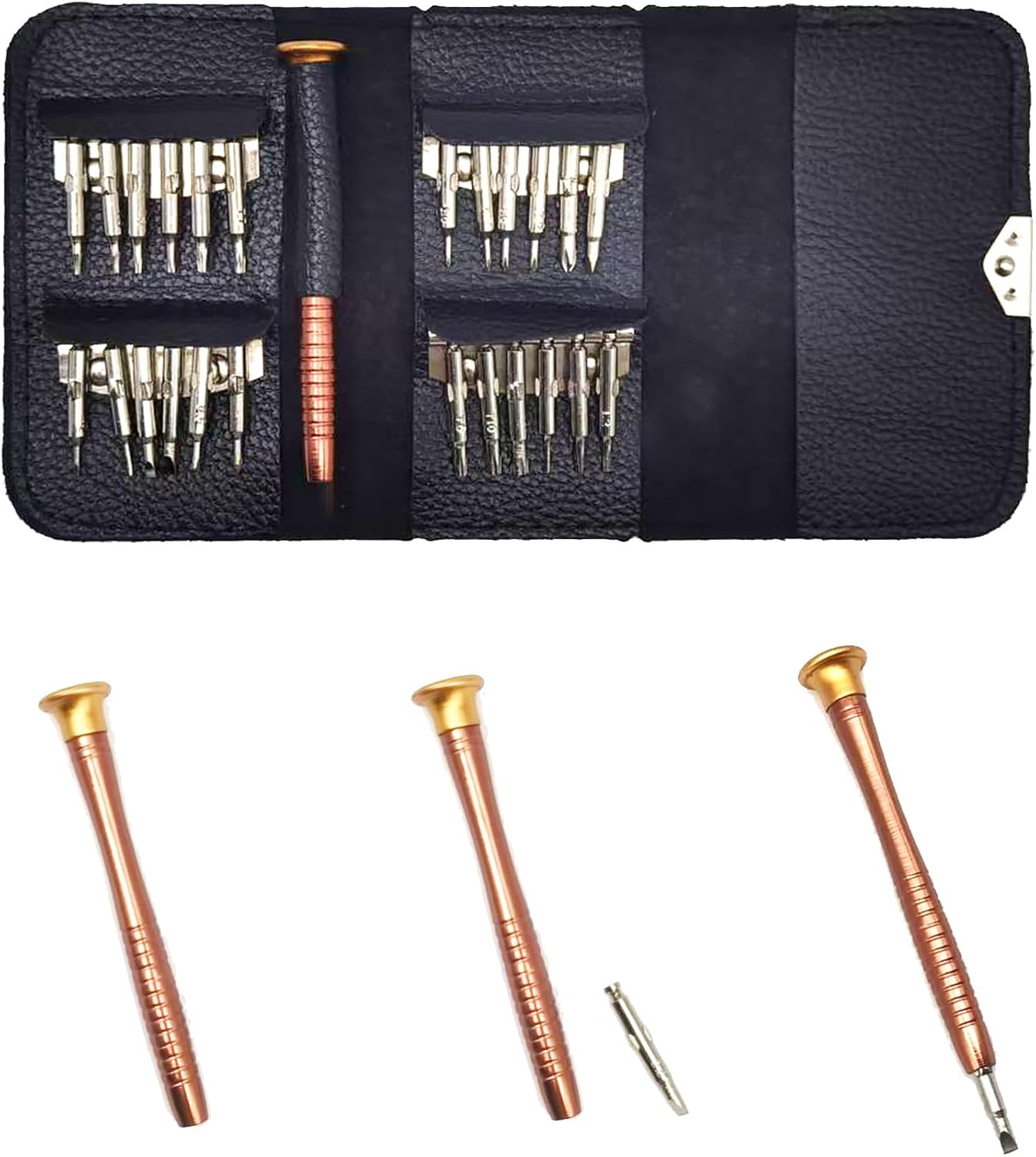25 in 1 Präzisionsschraubendreher-Set von CESFONJER mit Griff, Bits und Tasche, ideal für Reparaturen von Handys, Laptops, Tablets, iPads, Uhren und Autoschlüsseln