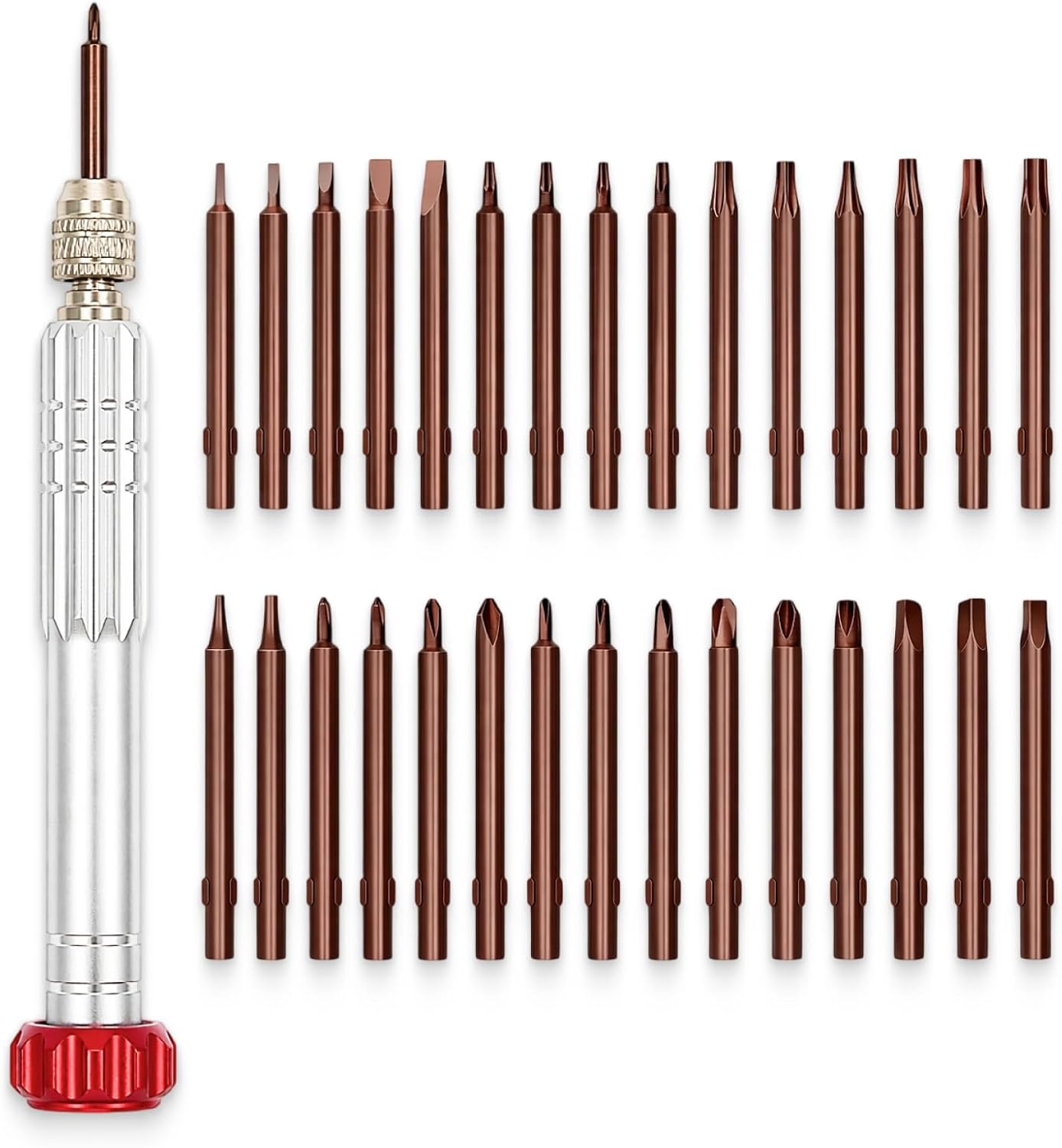 30 in 1 Feinmechaniker Schraubendreher Set, Feinmechaniker Werkzeug Set, Präzisions Reparaturset mit Bits, Drehgriff und Aufbewahrungsbox für Brillen, Uhren, Handy, Elektronik und Kleine Geräte
