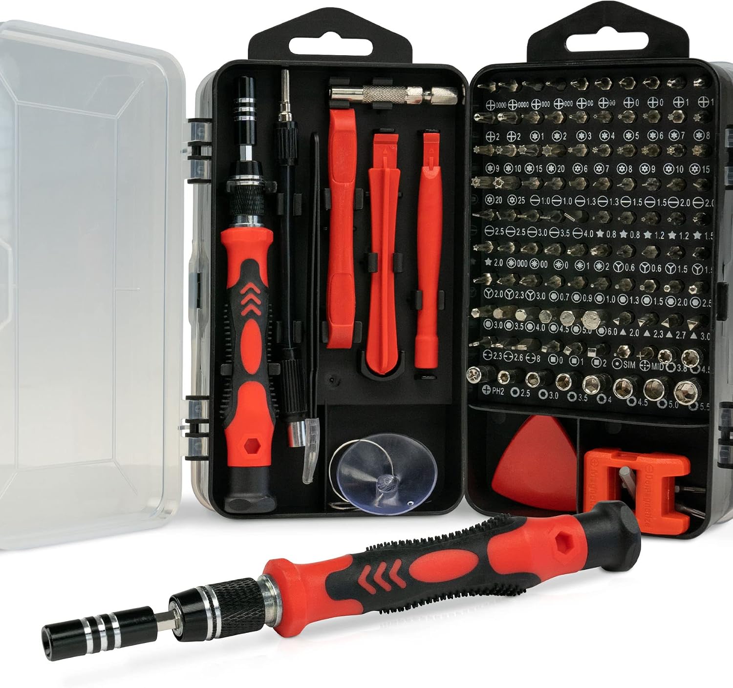 Feinmechanik Bit-Set mit Schraubendreher, Präzisionsbits & Demontage-Zubehör - Reparatur-Set für Smartphone, Laptop, Computer - 119 Teile